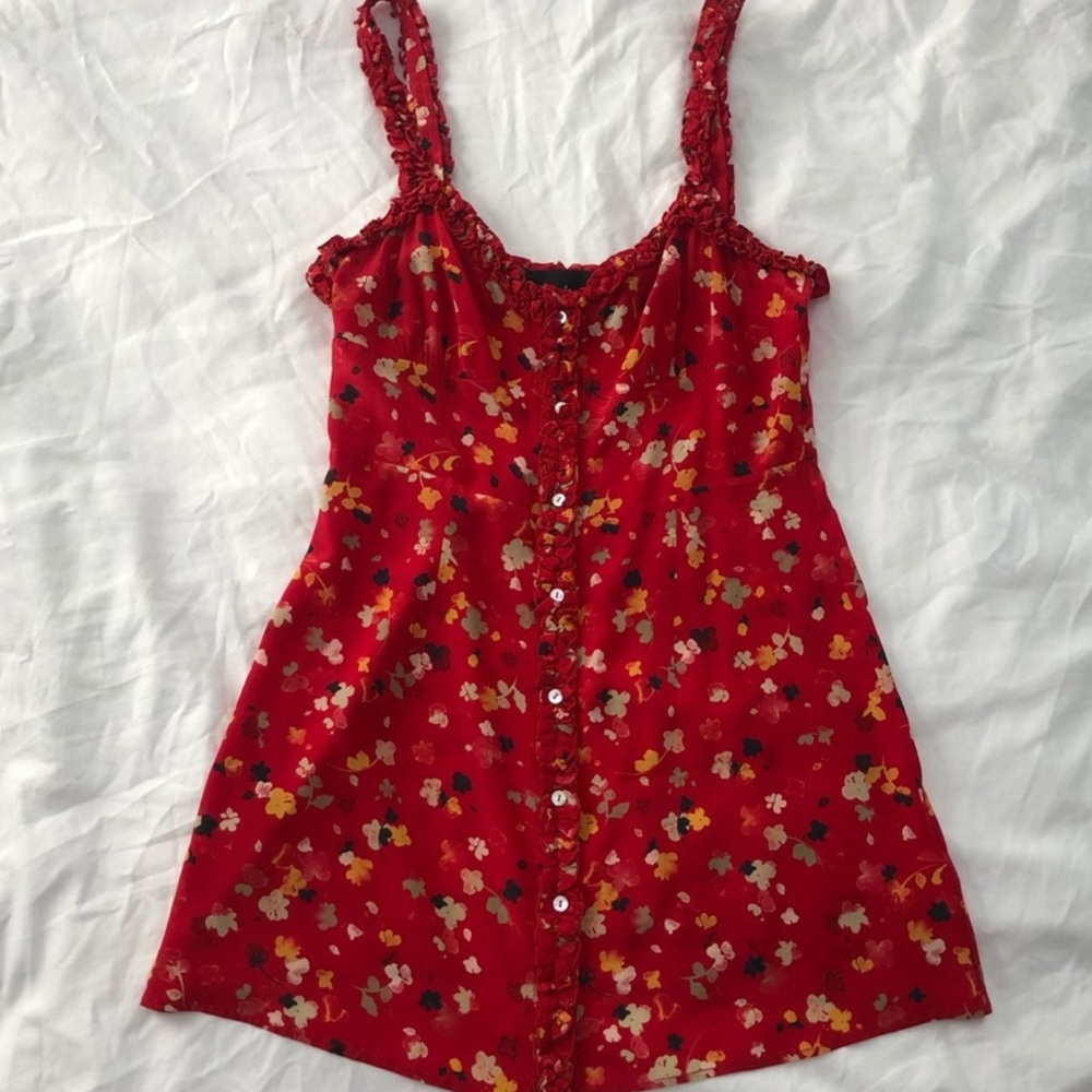 Realisation Par Red Floral Mini Dress